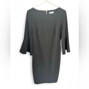 Calvin Klein Elegant Black Long Sleeve Dress